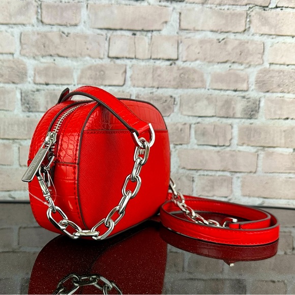 MICHAEL KORS JET SET GLAM LEATHER SMALL OVAL CROSSBODY SHOULDER BAG PURSE $448 - Picture 2 of 8